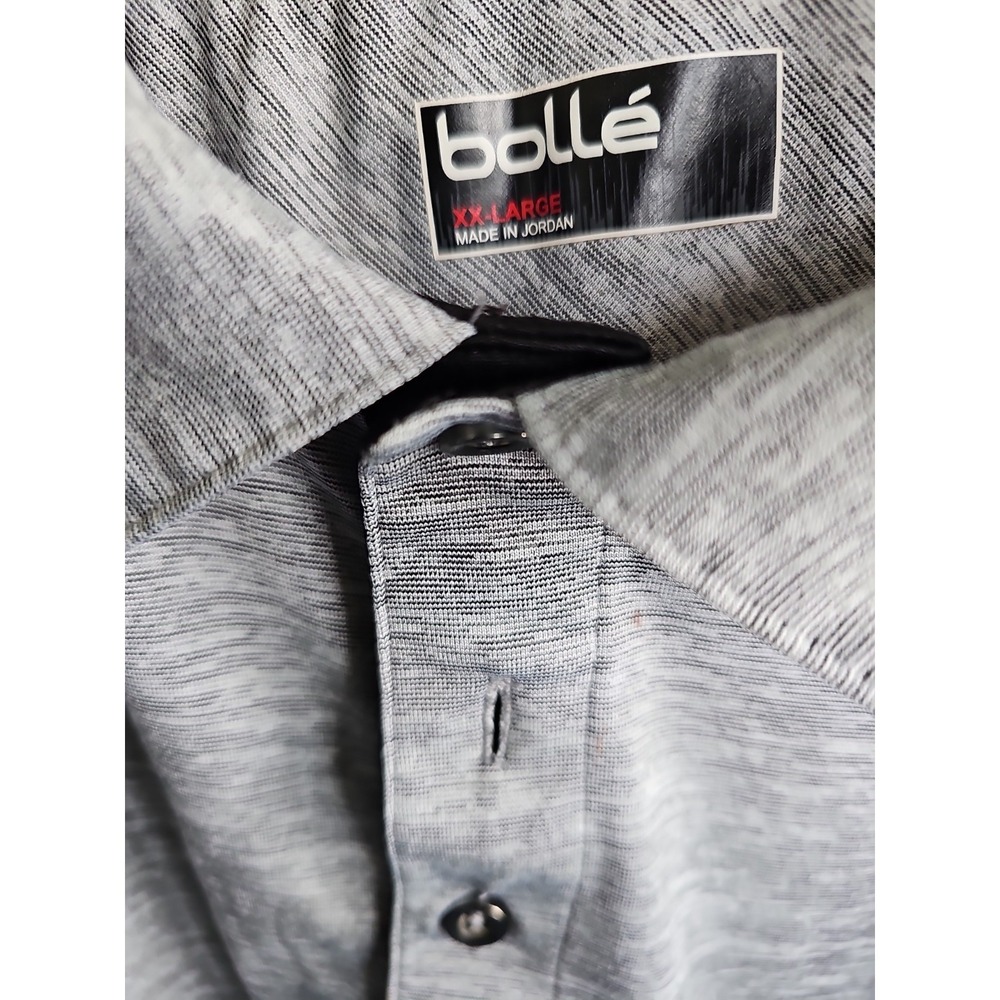 Bolle Mens XXL Gray Heather Performance Golf Polo Shirt Short Sleeve Moisture Wi